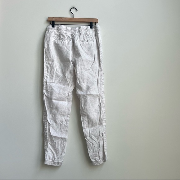 Athleta Cabo Linen Jogger Pants Micro Cheetah Beige Size 4 High Rise Coastal - Picture 11 of 16
